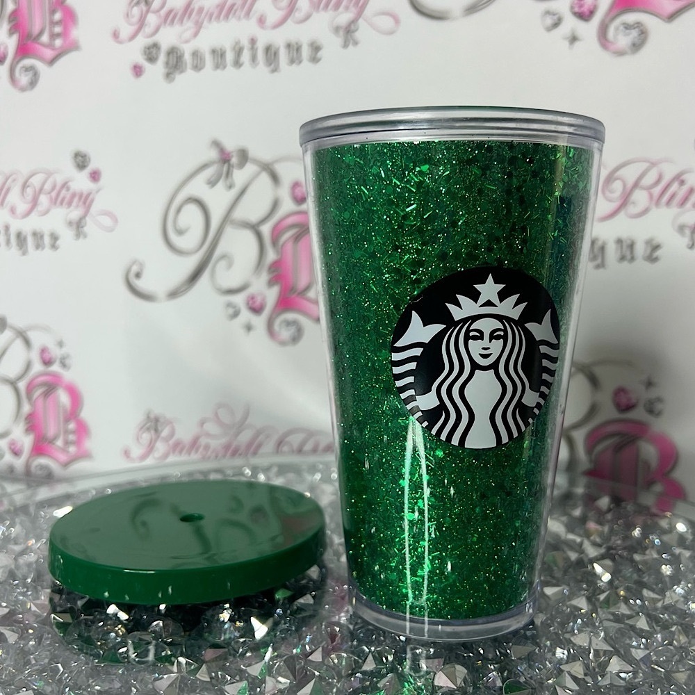 Starbucks Emerald Glitter Tumbler sparkly cup drinkware drink rare green luxe